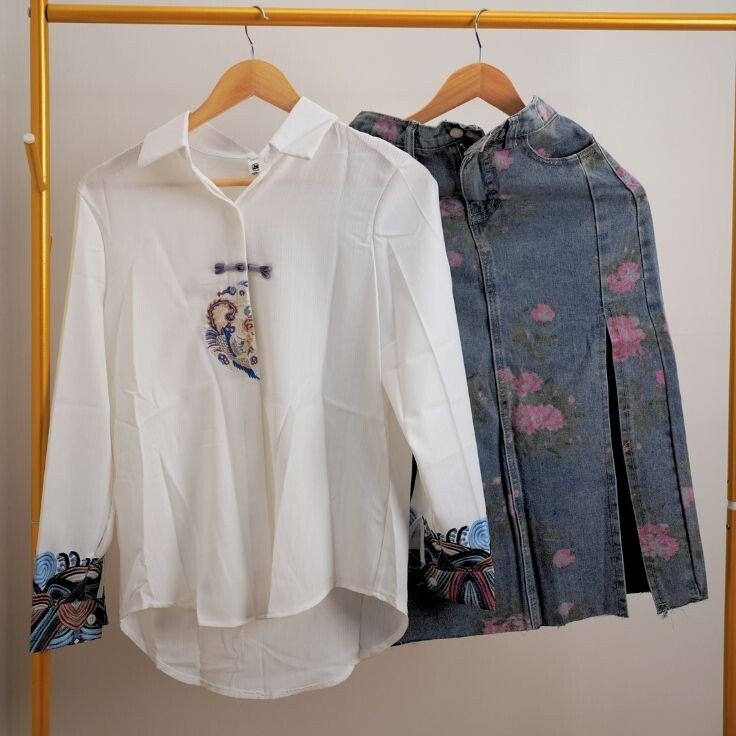 Denim Skirt and Shirt Dress