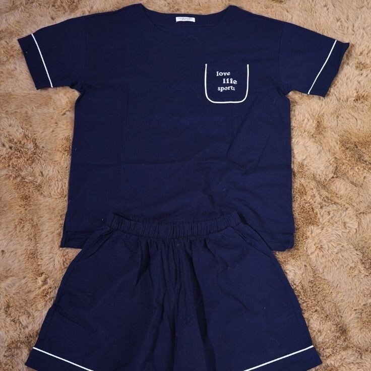 Shades of Dark Blue Shorts Night Suit