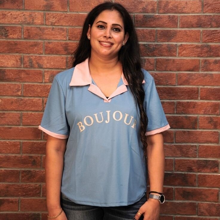 Pretty in Blue Collar T-Shir