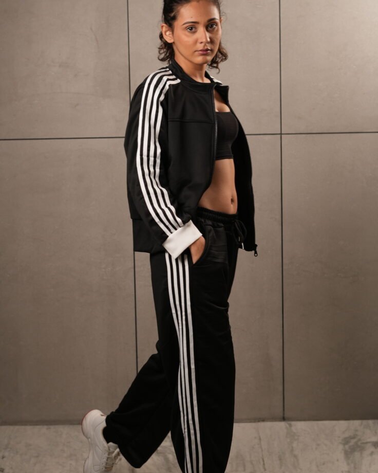 black premium sporty track co ord set